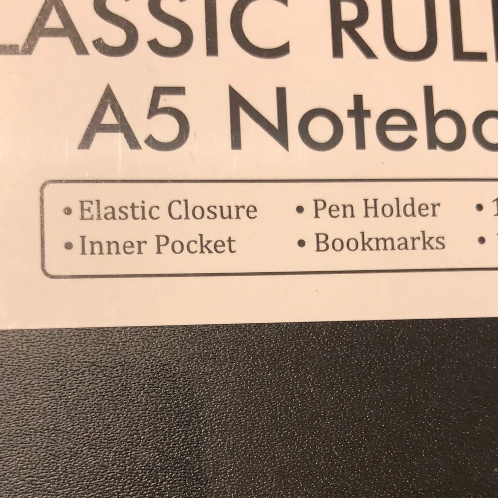 Classic Ruled A5 Notebook with Pen Holder - Black